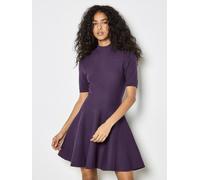Apricot Women's Fit & Flare Ribbed Knit Mini Dress in Purple | Size: 16 Apricot Purple 16
