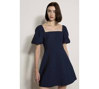Apricot Women's Fit & Flare Smocked Mini Dress in Navy | Size: 10