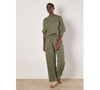 Apricot Women's Flecked Knit Chunky Jumper in Khaki | Size: 14 Apricot Khaki 14