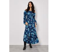 Apricot Women's Floral Bardot Maxi Dress in Navy | Size: 14 Apricot Navy 14