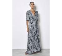 Apricot Women's Floral Chiffon Shimmer Maxi Dress in Navy | Size: 12 Apricot Navy 12