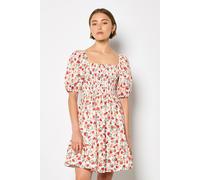 Apricot Women's Floral Cotton Poplin Mini Dress in Cream | Size: 8 Apricot Cream 8