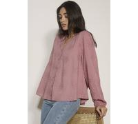 Apricot Women's Floral Embroidered Cotton Blouse in Pink | Size: 10