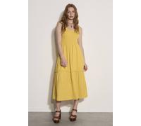 Apricot Women's Floral Embroidered Cotton Midi Dress in Mustard | Size: 12 Apricot Mustard 12