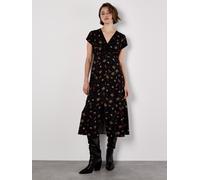 Apricot Women's Floral Heart Midi Dress in Black | Size: 8 Apricot Black 8