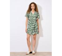 Apricot Women's Floral Paisley Wrap Mini Dress in Green | Size: 8
