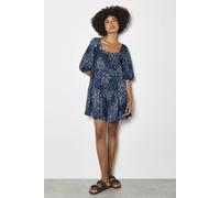 Apricot Women's Floral Print Tiered Mini Dress in Navy | Size: 16
