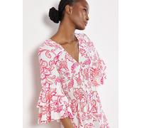 Apricot Women's Floral Smocked Ruffle Mini Dress in Pink | Size: 8 Apricot Pink 8