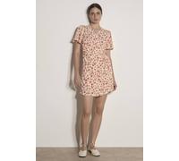 Apricot Women's Floral Wrap Mini Dress in Cream | Size: 10