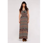 Apricot Women's Folk Floral Stripe Maxi Dress in Black | Size: 18 Apricot Black 18