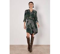 Apricot Women's Geo Patchwork Shirt Mini Dress in Green | Size: 10
