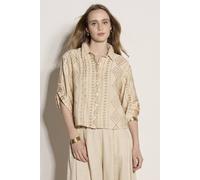 Apricot Women's Geometric Shimmer Embroidered Shirt in Stone | Size: 14 Apricot Stone 14