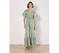 Apricot Women's Gold Foil Floral Maxi Dress in Mint | Size: 10 Apricot Mint 10