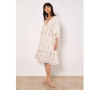 Apricot Women's Gold Foil Paisley Midi Dress in Cream | Size: 14 Apricot Cream 14