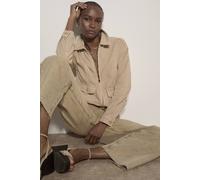 Apricot Women's Herringbone Cotton Bomber Jacket in Beige | Size: 16 Apricot Beige 16