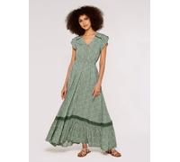 Apricot Women's Irregular Dot Crochet Maxi Dress in Green | Size: 10 Apricot Green 10