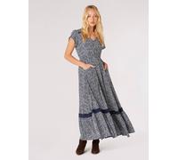 Irregular Dot Crochet Maxi Dress Apricot Navy 10