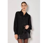 Apricot Women's Jacquard Chevron Shimmer Shirt in Black | Size: 12 Apricot Black 12