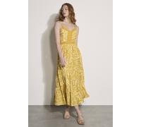 Apricot Women's Leaf Crochet Trim Cami Maxi Dress in Yellow | Size: 10