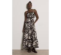 Apricot Women's Leaf Silhouette Ric Rac Trim Maxi Dress in Stone | Size: 8