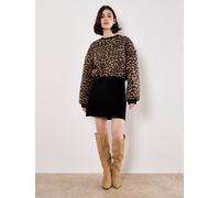 Apricot Women's Leopard Boucle Jumper in Brown | Size: 14 Apricot Brown 14