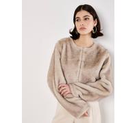 Apricot Women's Luxe Faux Fur Cropped Jacket in Grey | Size: 16 Apricot Grey 16