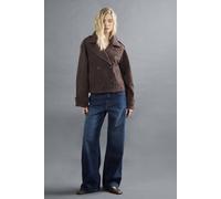 Apricot Women's Maca Wide-Leg Cotton Jeans in Navy | Size: 28