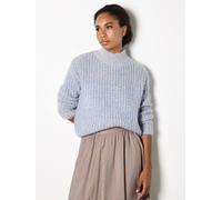 Apricot Women's Mock Neck Soft Chunky Knit Jumper in Blue | Size: 16 Apricot Blue 16