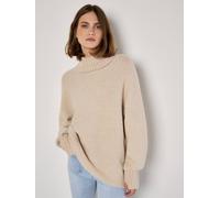 Apricot Women's Oversized Boucle Tunic Jumper in Stone | Size: 18