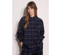 Apricot Women's Oversized Check Print Shirt in Navy | Size: 16 Apricot Navy 16