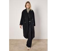 Apricot Oversized Tailored Boyfriend Coat In Black Black 10