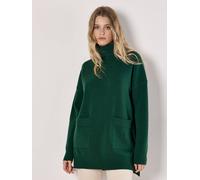 Apricot Women's Oversized Tunic Roll Neck Jumper in Green | Size: 16