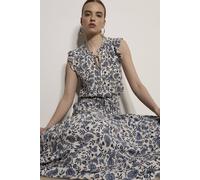 Apricot Women's Painterly Paisley Tiered Maxi Skirt in Cream | Size: 14