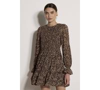 Apricot Women's Paisley Chiffon Mini Dress in Brown | Size: 16