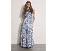 Apricot Women's Paisley Print Satin Maxi Dress in Blue | Size: 18
