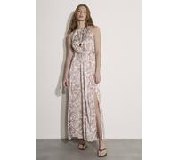 Apricot Women's Paisley Print Satin Maxi Dress in Pink | Size: 14