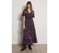Apricot Women's Paisley Print Tiered Maxi Dress in Navy | Size: 10