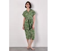 Apricot Women's Palm Leaf Shirt Midi Dress in Green | Size: 14 Apricot Green 14