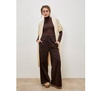 Apricot Women's Paper Bag Waist Wide Leg Trousers in Brown | Size: 10 Apricot Brown 10