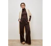Apricot Women's Paper Bag Waist Wide Leg Trousers in Brown | Size: 14 Apricot Brown 14