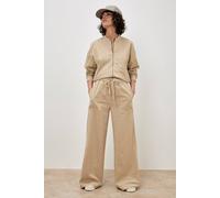 Apricot Women's Paper Bag Waist Wide Leg Trousers in Stone | Size: 10 Apricot Stone 10