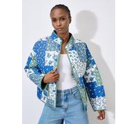 Apricot Women's Patchwork Quilted Reversible Jacket in Green | Size: 10 Apricot Green 10