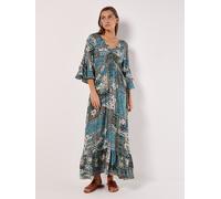 Apricot Women's Patchwork Scarf Print Maxi Dress in Blue | Size: 8 Apricot Blue 8