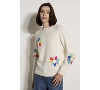Apricot Women's Petal Flower Jumper in Cream | Size: 12