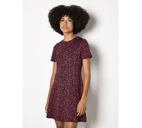 Apricot Women's Petal Print Fit & Flare Jersey Mini Dress in Burgundy | Size: 10