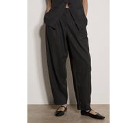 Apricot Women's Pinstripe Wide-Leg Balloon Trousers in Dark Grey | Size: 10 Apricot Dark Grey 10