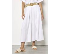 Apricot Women's Pleated Wide-Leg Culotte Trousers in White | Size: 10 Apricot White 10