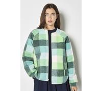 Apricot Women's Reversible Check Fleece Quilted Jacket in Green | Size: 8