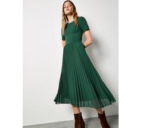 Apricot Women's Rib Knit Chiffon Skirt Midi Dress in Green | Size: 18
