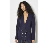 Apricot Women's Rib Knitted Blazer in Navy | Size: 10 Apricot Navy 10